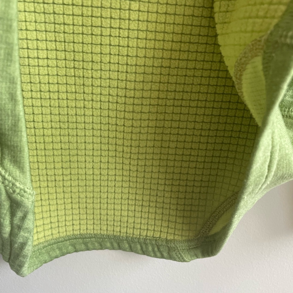 Patagonia Men’s R1 Pullover Half Zip Lime Green Grid Fleece Lined Jacket - Picture 5 of 8